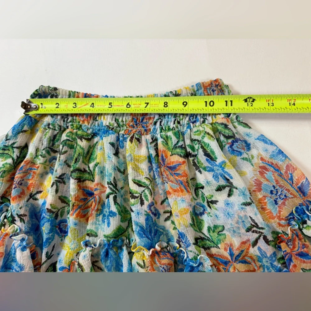 Misa Los Angeles Bella skirt floral ruffles women’s small lined (bin S) - Picture 10 of 12